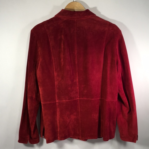Liz Claiborne Red Suede Coat - Picture 3 of 5